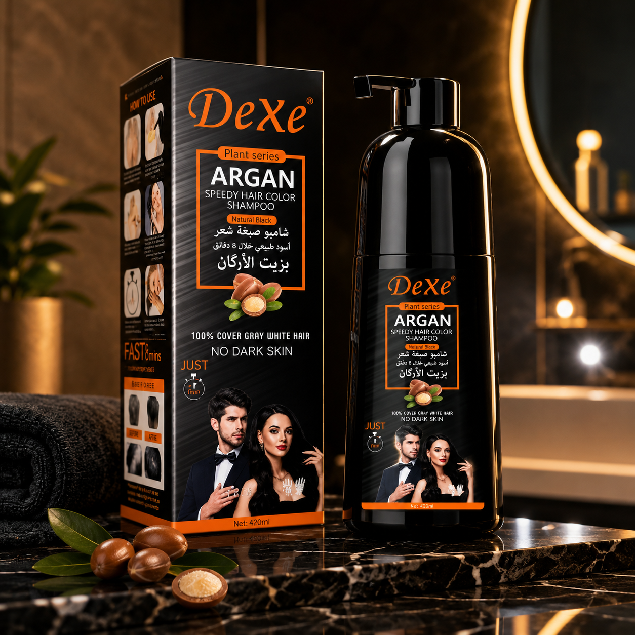 Shampoo Dexe Tine Negro/Marrón Natural