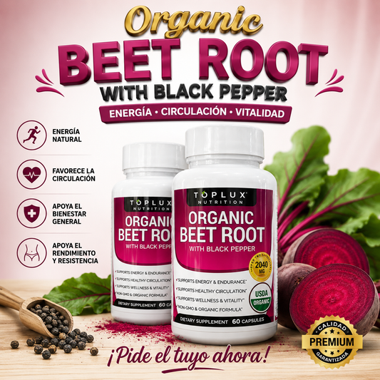 Organic Beet Root apoyo cardiovascular 60 Cap