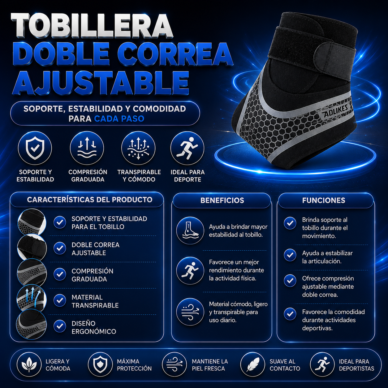 Tobillera Doble Correa Ajustable