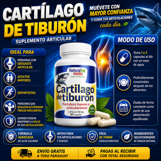 Cartílago de tiburón Natural 30 cap