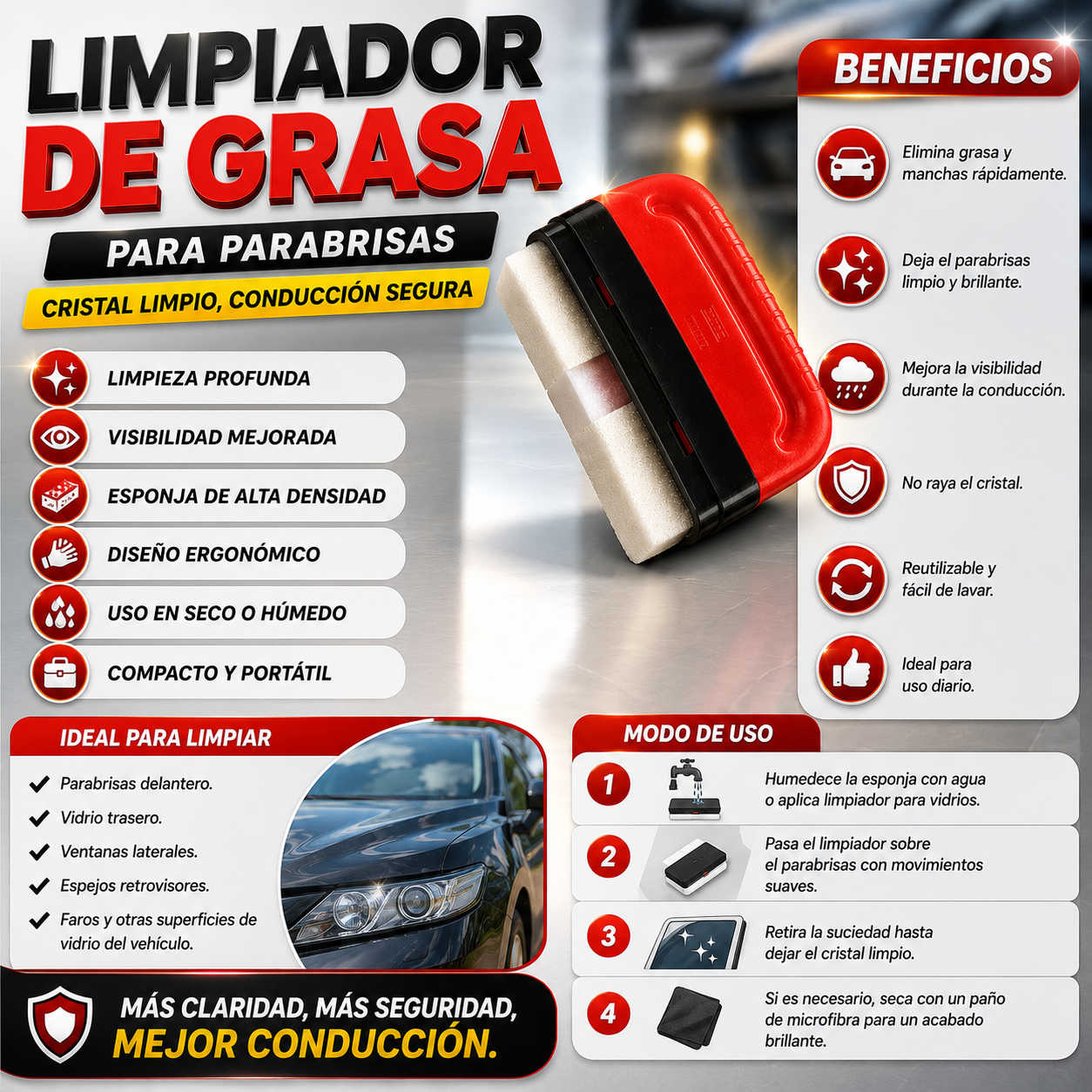 Limpiador De Grasa de parabrisas
