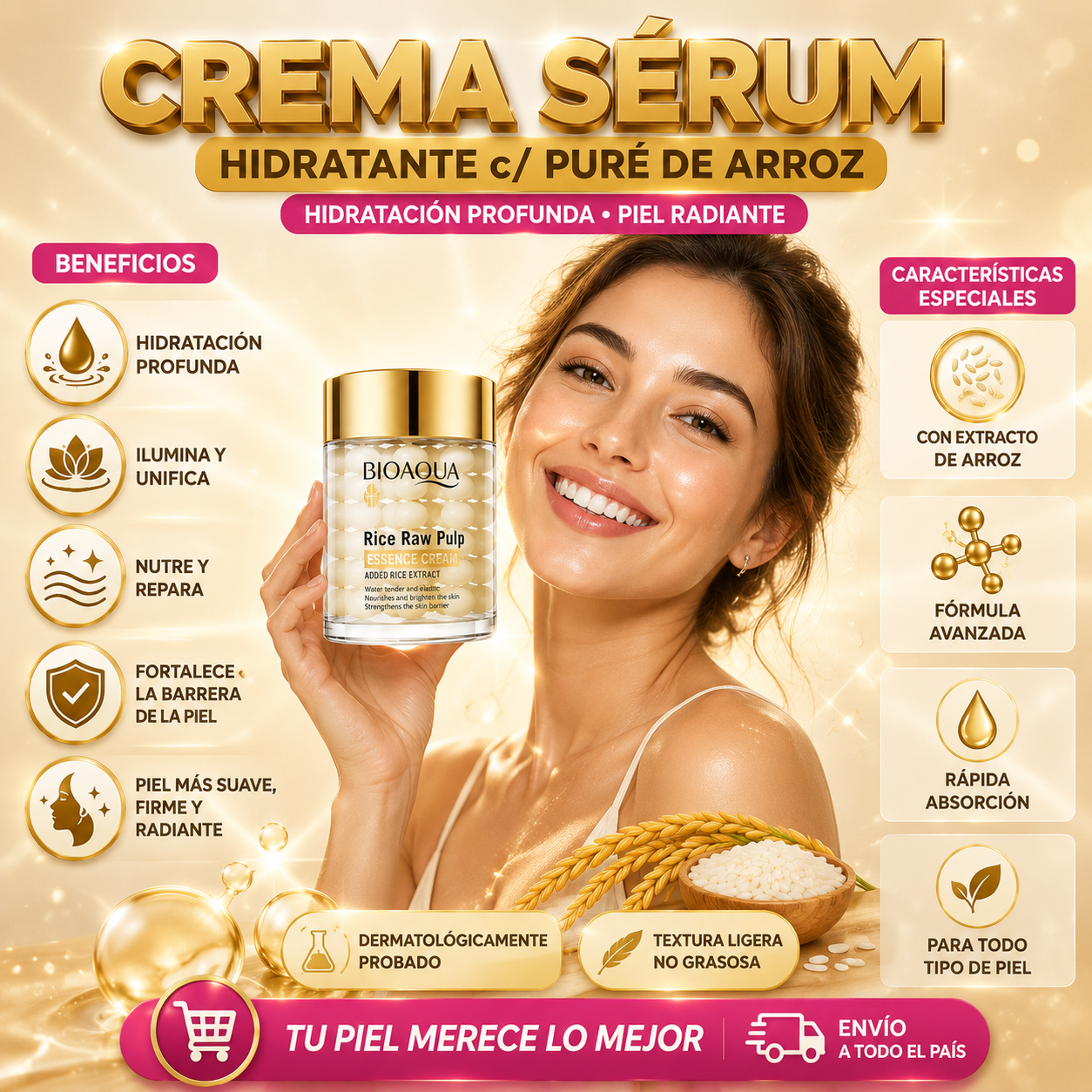 Crema Sérum Hidratante c/ Puré de Arroz